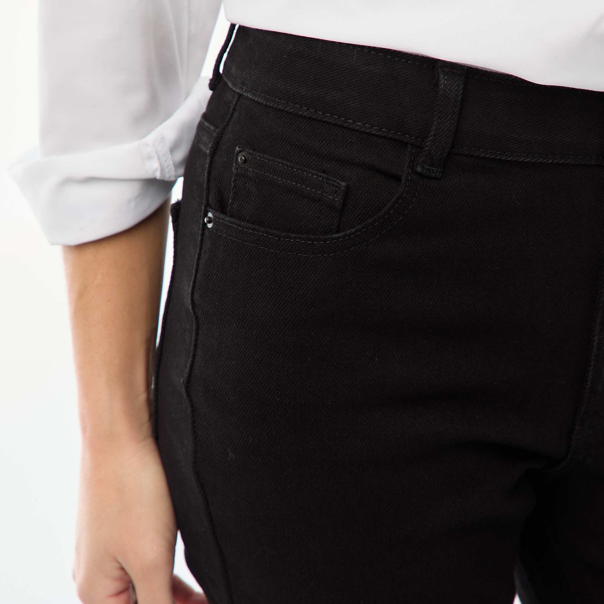 Jean taille haute coupe flare/bootcut - L34 NOIR