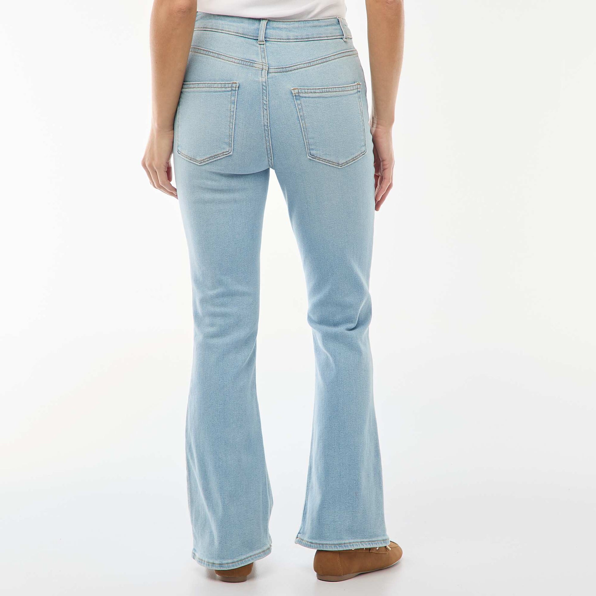 Jean taille haute coupe flare/bootcut - L34 BLEU