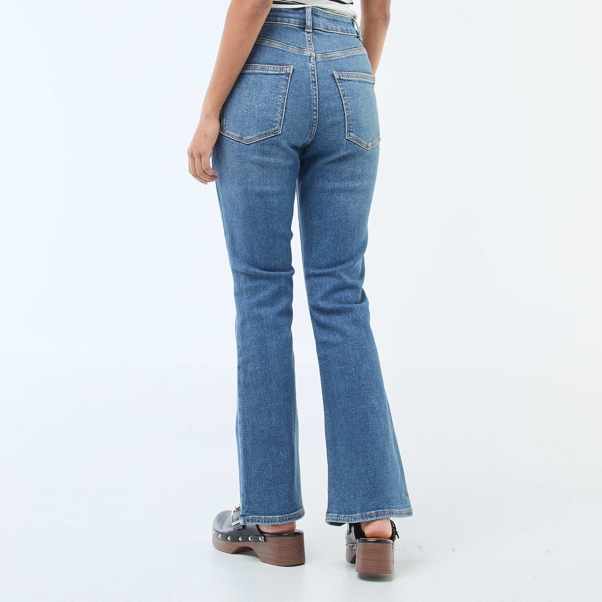 Jean taille haute coupe flare/bootcut - L34 BLEU