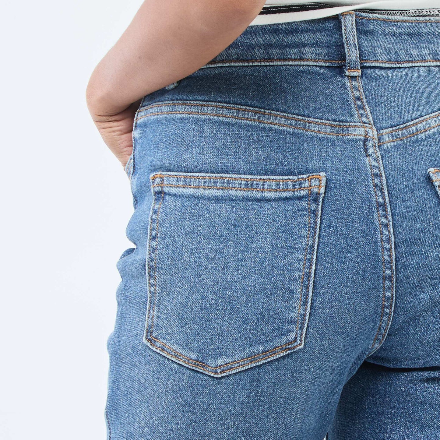 Jean taille haute coupe flare/bootcut - L34 BLEU