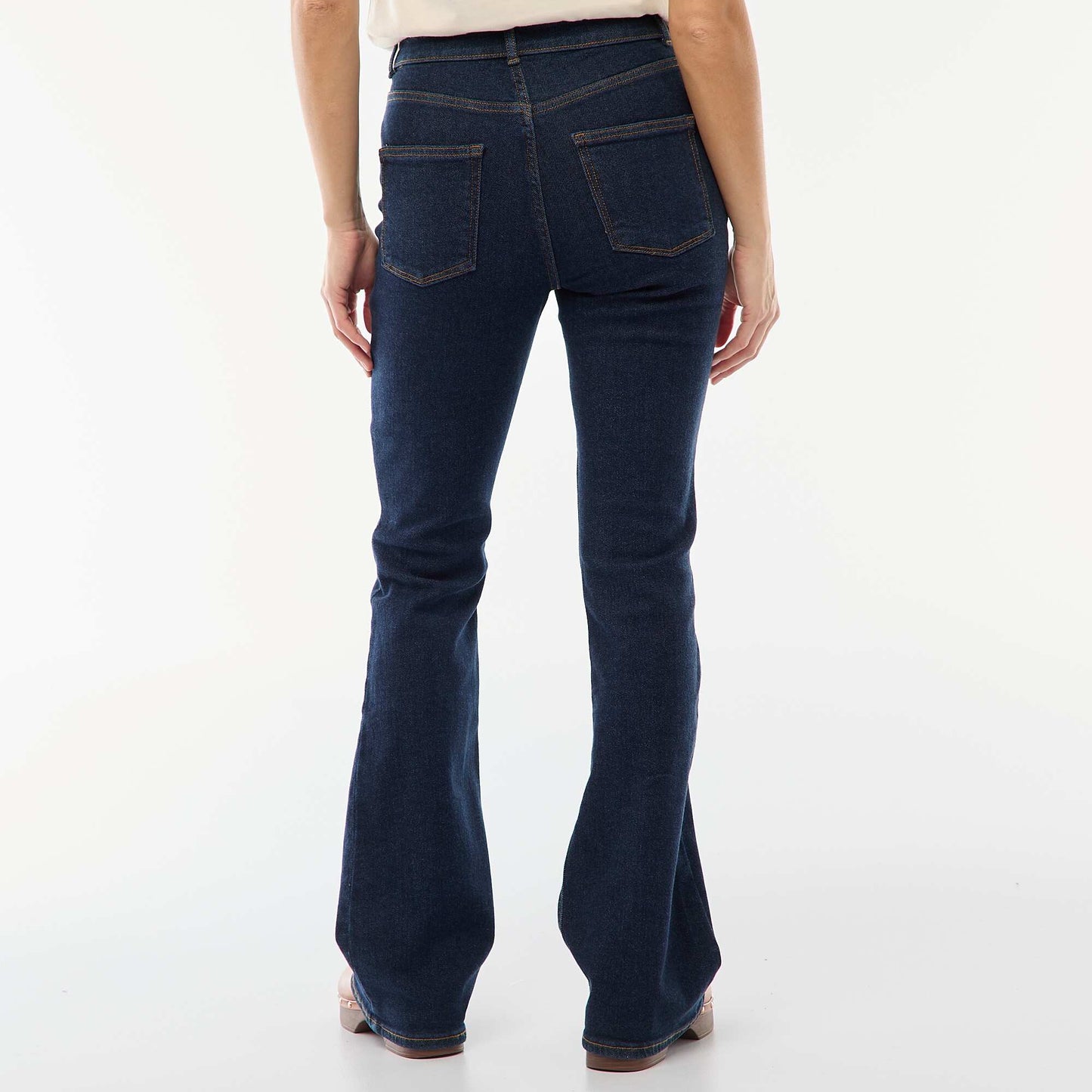 Jean taille haute coupe flare/bootcut - L34 BLEU