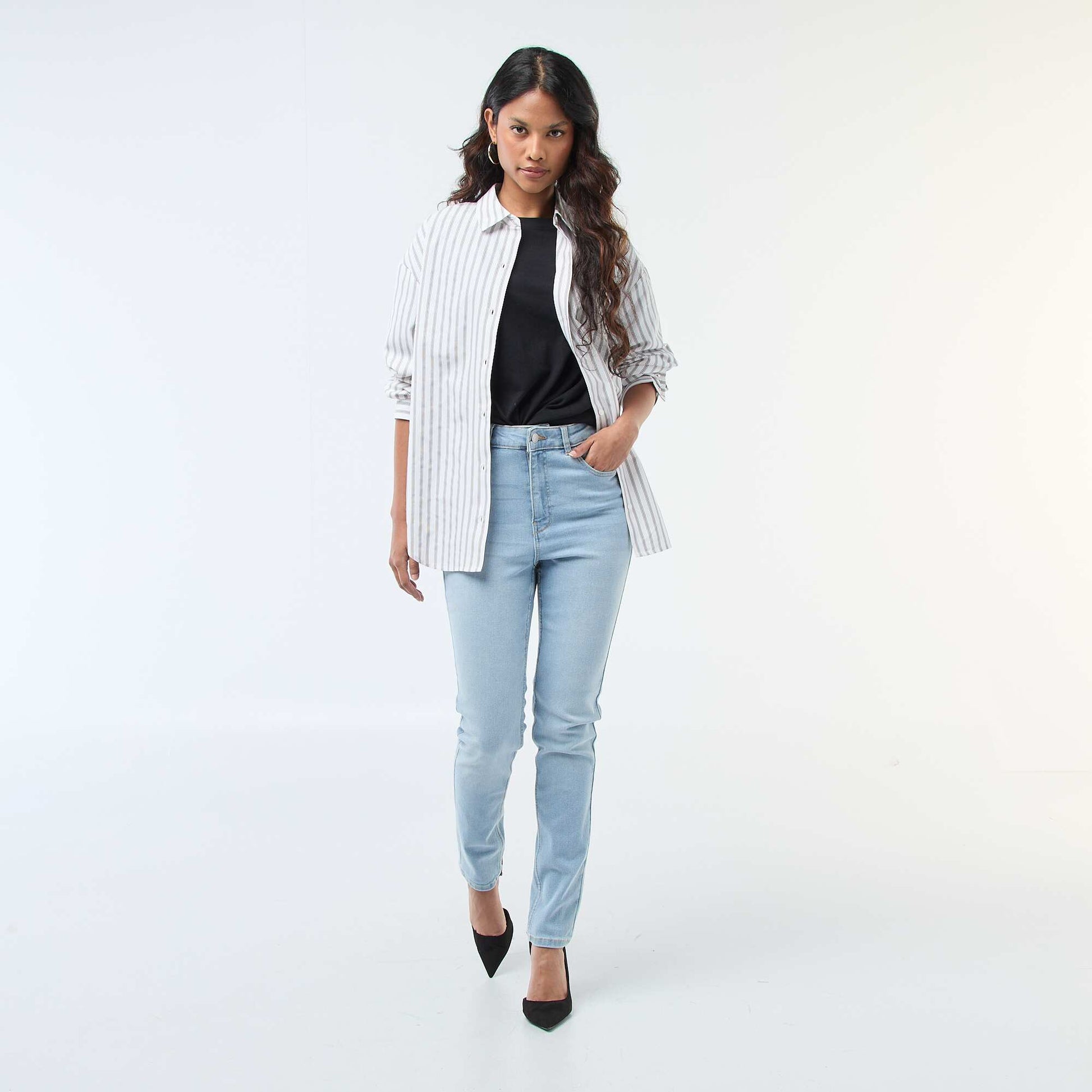 Jean skinny taille haute - L30 BLEU