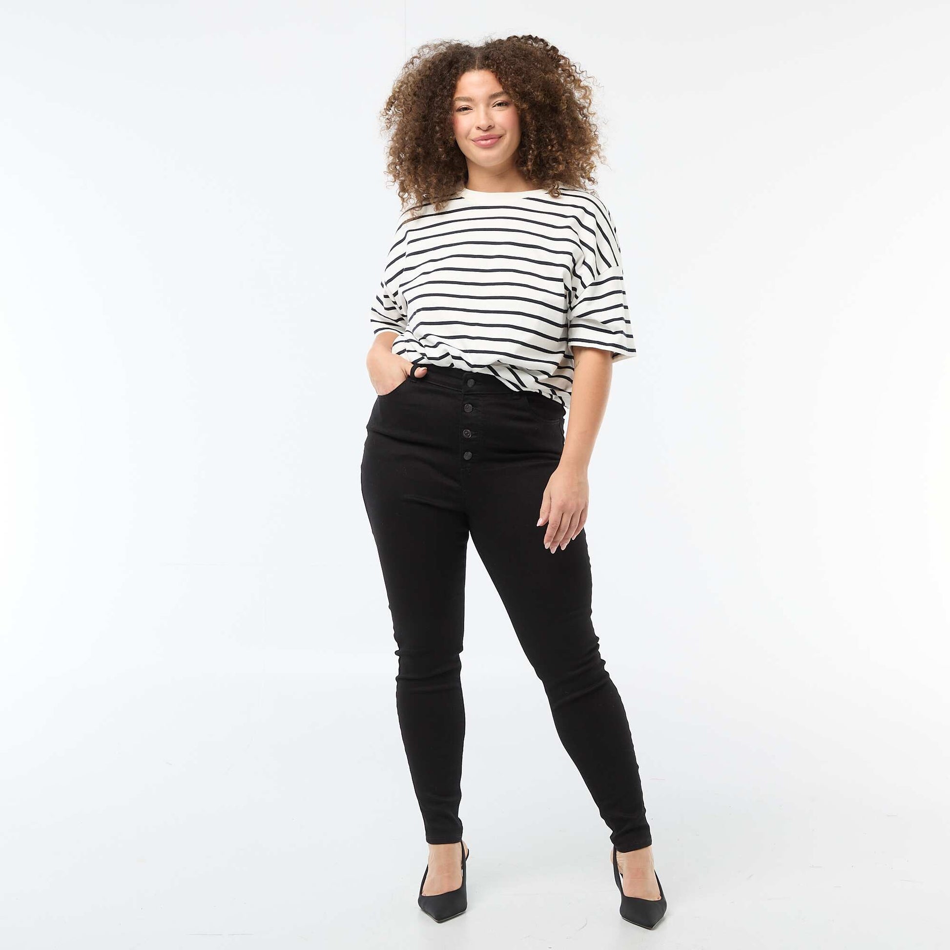 Pantalon skinny taille très haute - L30 NOIR