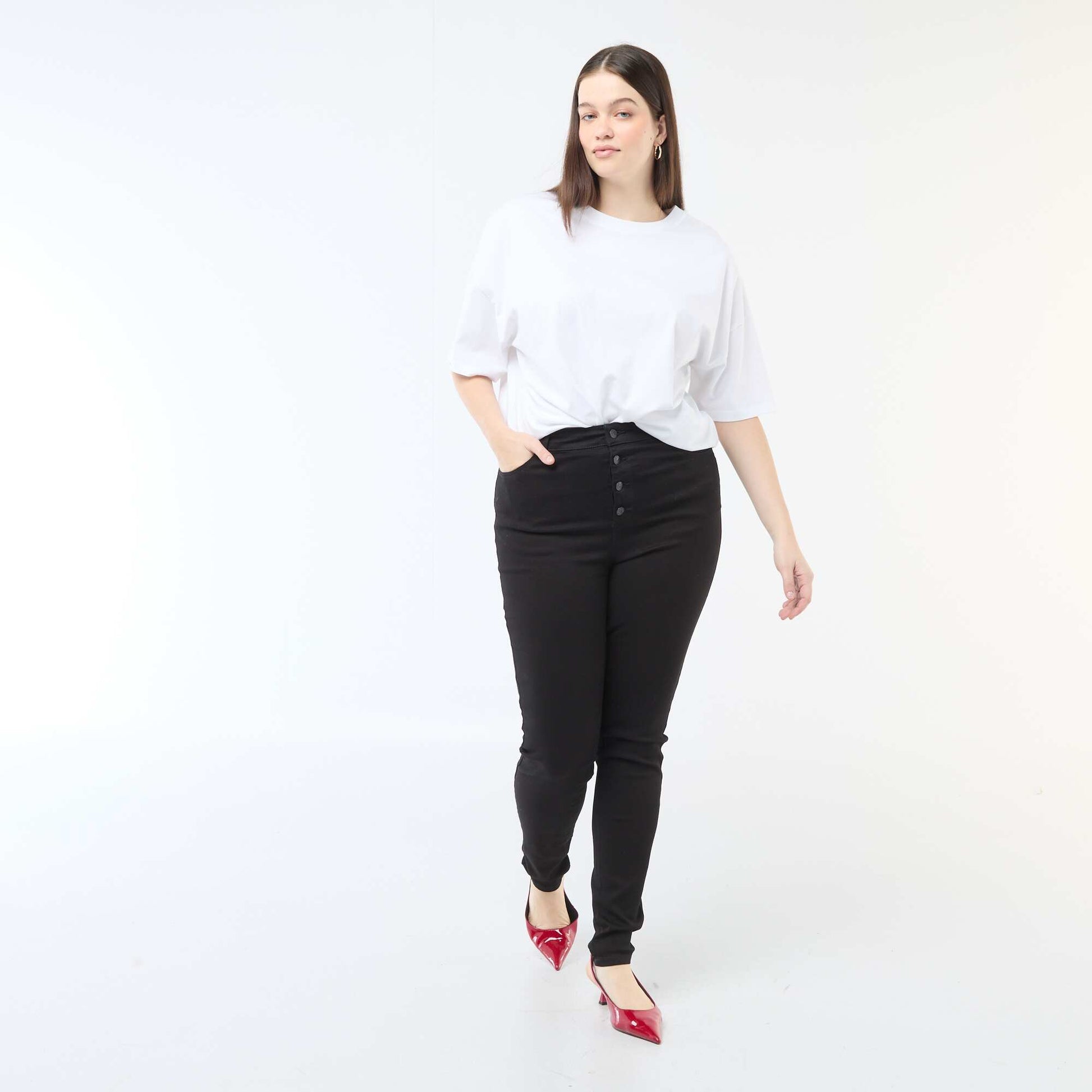 Pantalon skinny taille très haute - L32 NOIR
