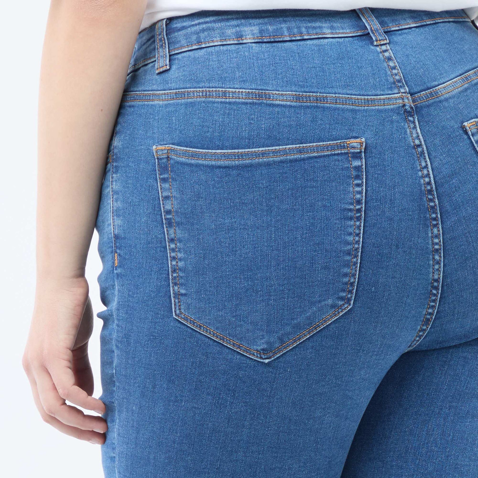 Pantalon skinny taille très haute - L32 BLEU