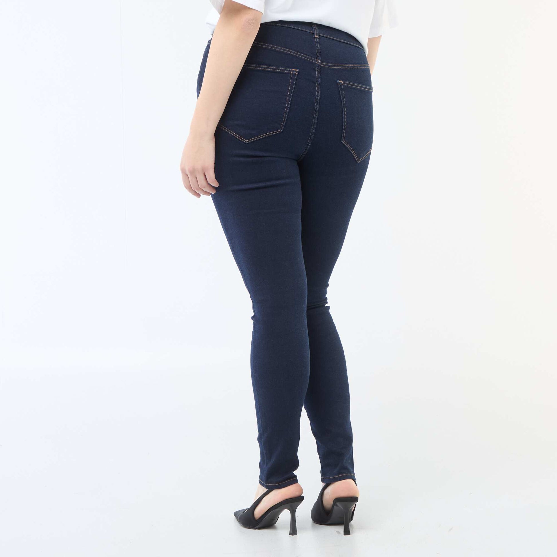 Pantalon skinny taille très haute - L32 BLEU