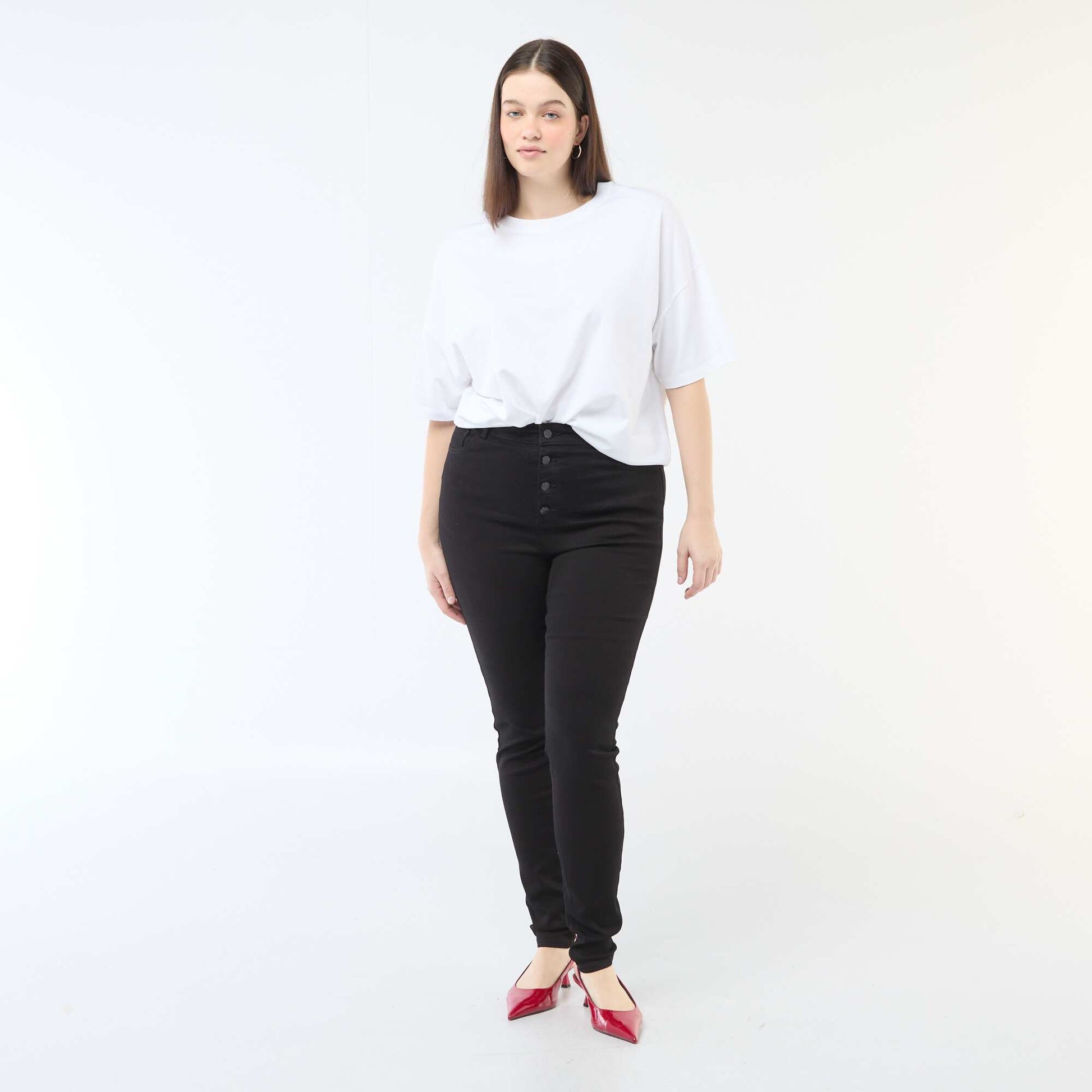 Pantalon skinny taille très haute - L34 NOIR