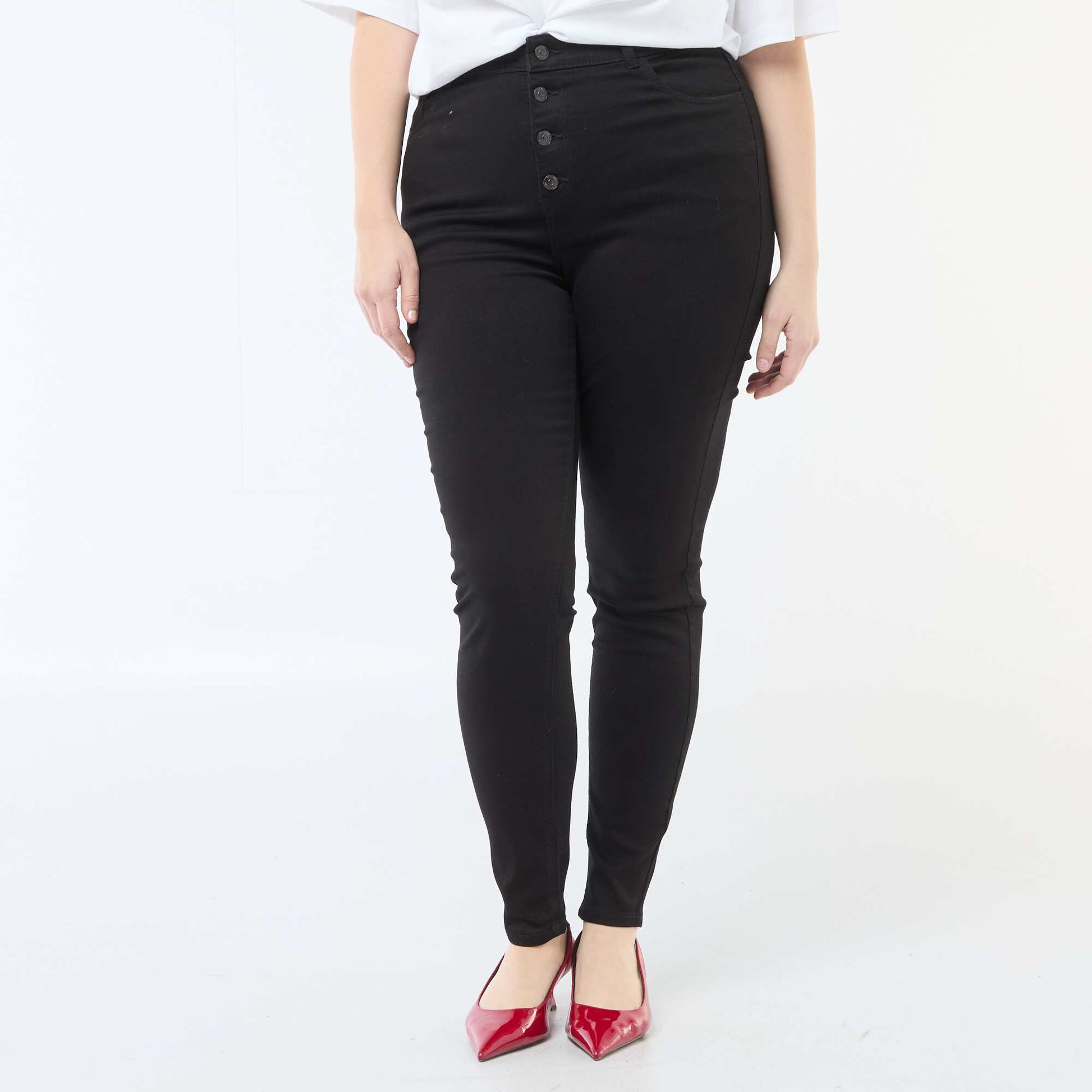 Pantalon skinny taille très haute - L34 NOIR