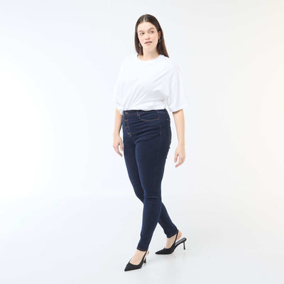 Pantalon skinny taille très haute - L34 BLEU