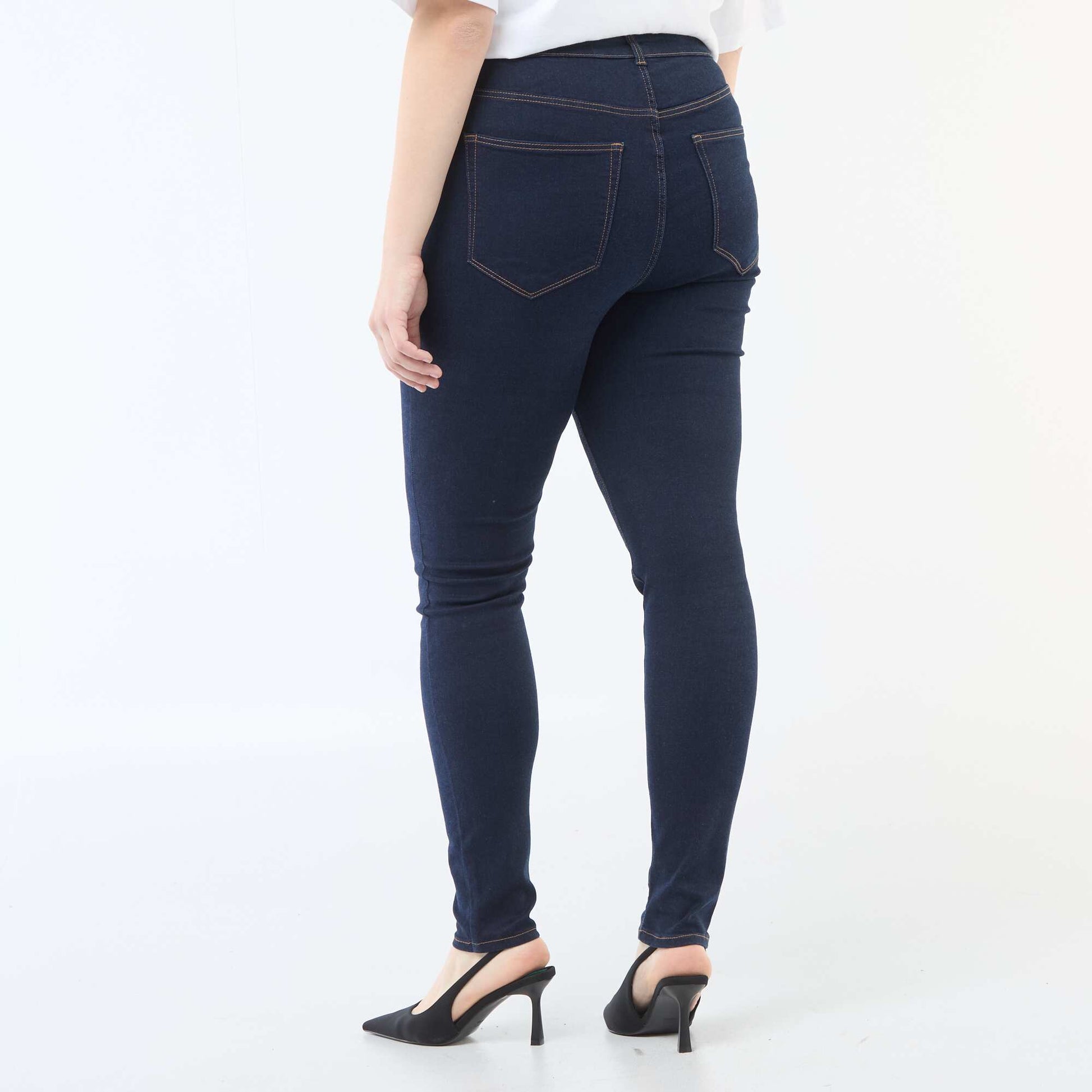 Pantalon skinny taille très haute - L34 BLEU
