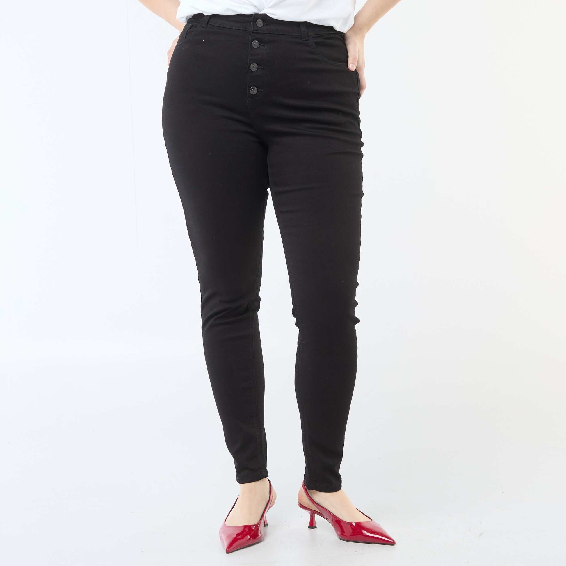 Pantalon skinny à taille très haute - L28 NOIR