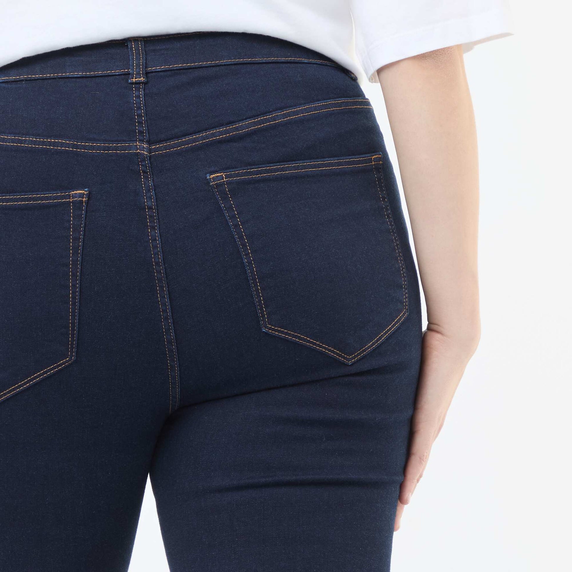 Pantalon skinny à taille très haute - L28 BLEU