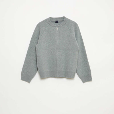 Sweat uni avec col zippée GRIS