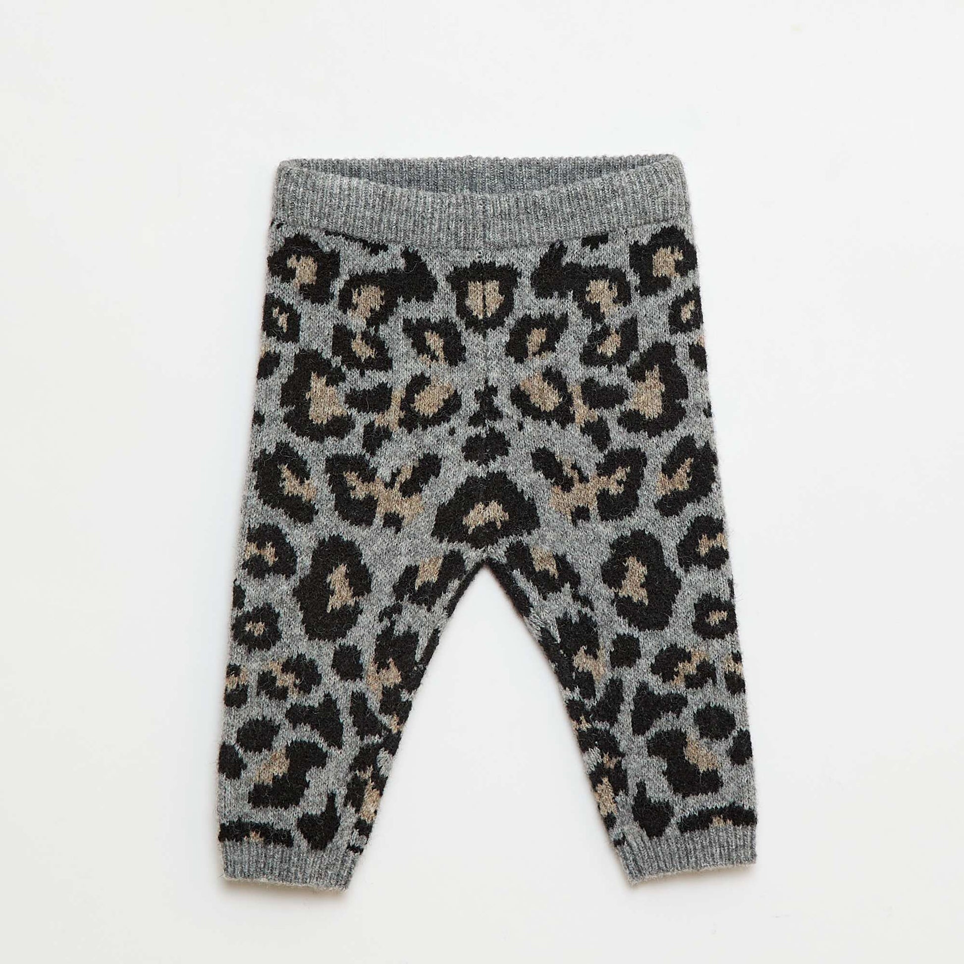 Legging léopard en tricot GRIS