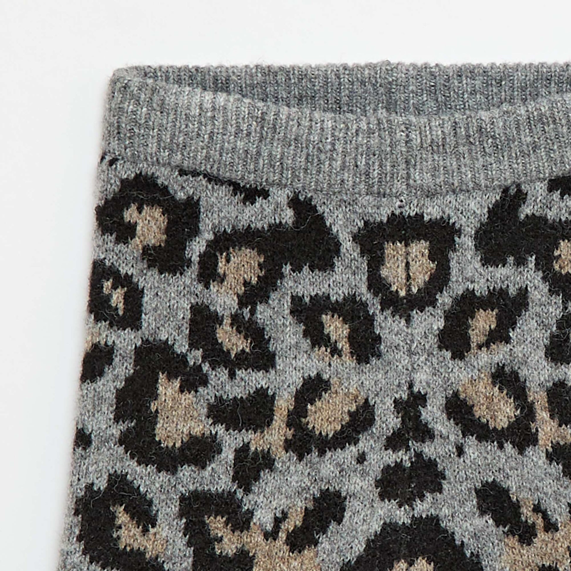 Legging léopard en tricot GRIS
