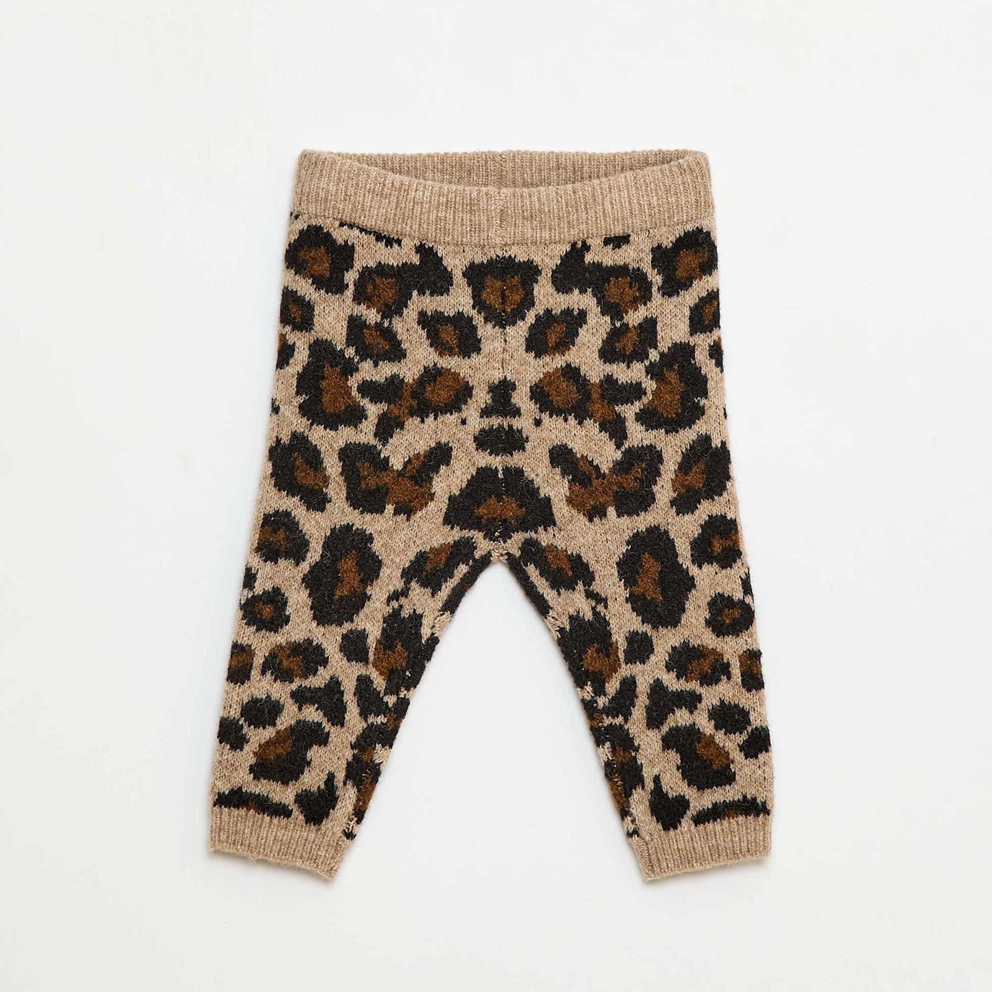 Legging léopard en tricot BEIGE
