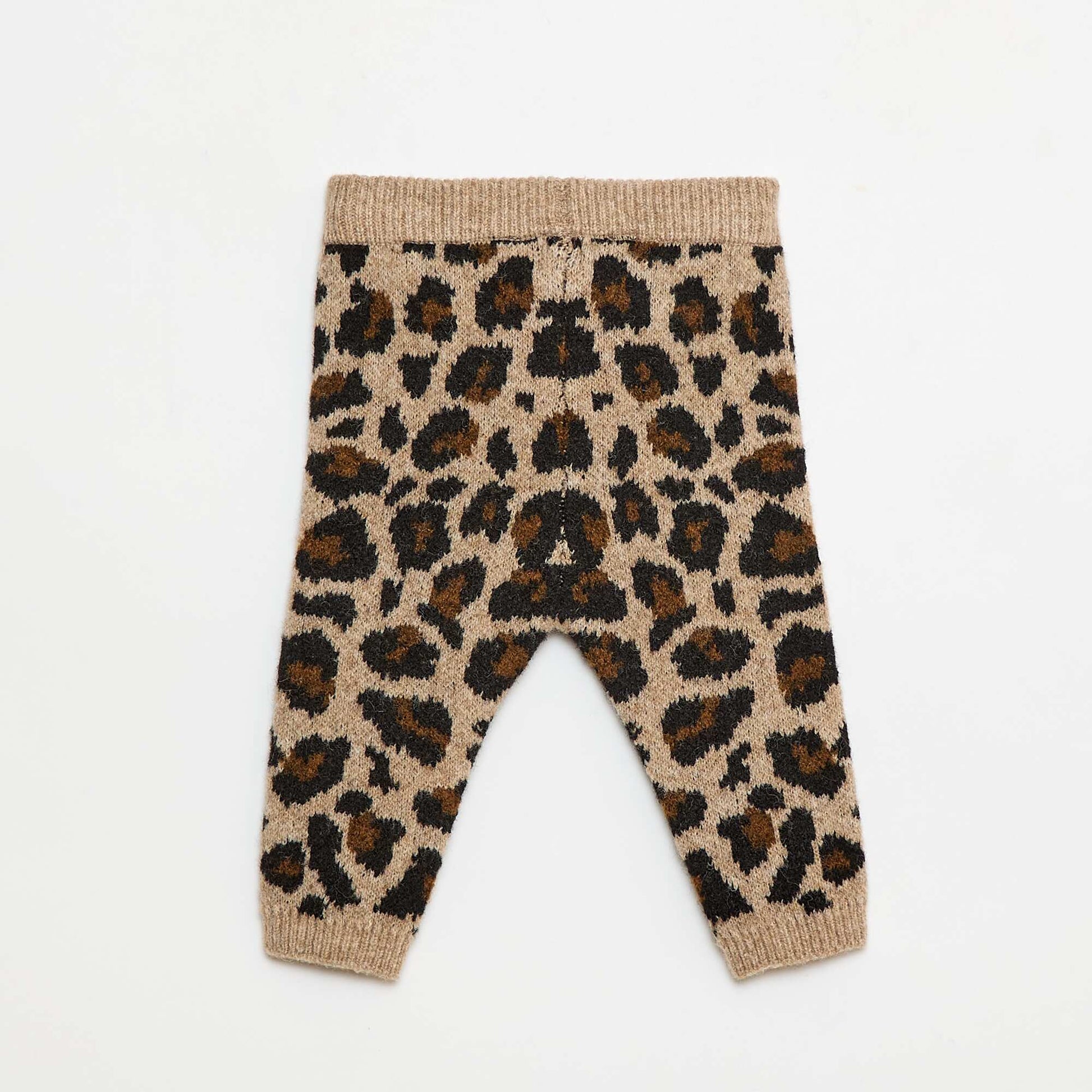 Legging léopard en tricot BEIGE