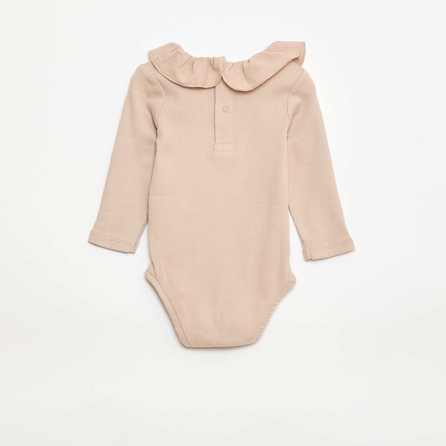Body côtelé avec collerette BEIGE