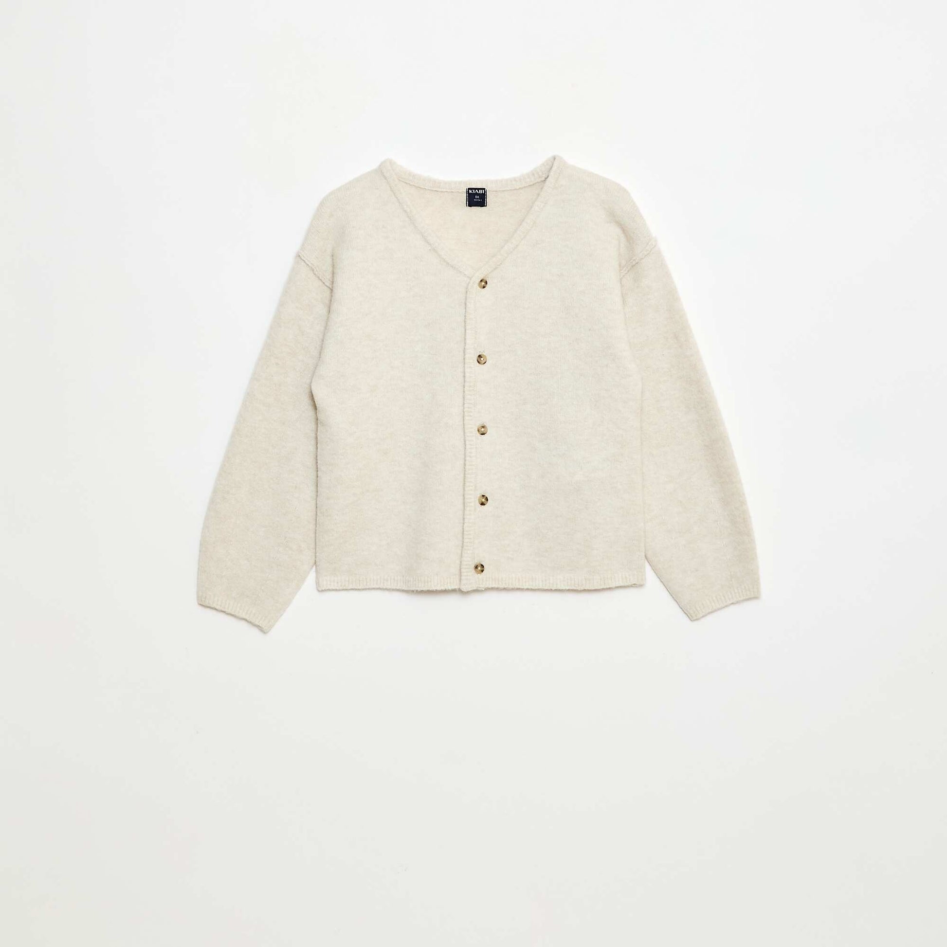Gilet loose col V uni BEIGE