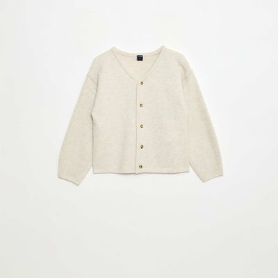 Gilet loose col V uni BEIGE