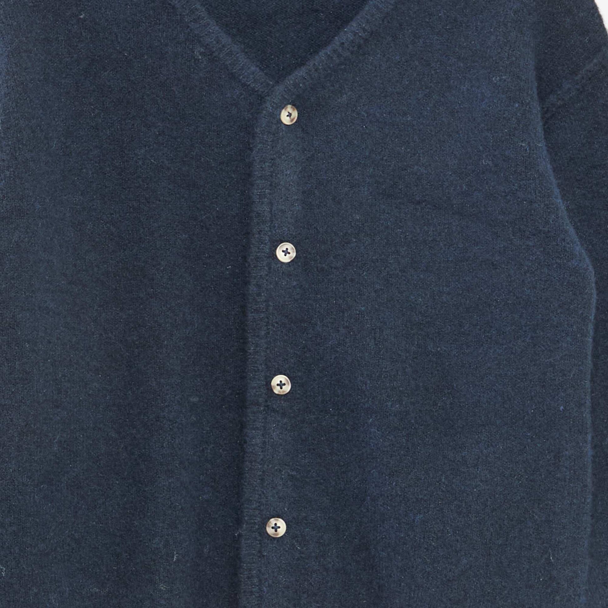 Gilet loose col V uni BLEU