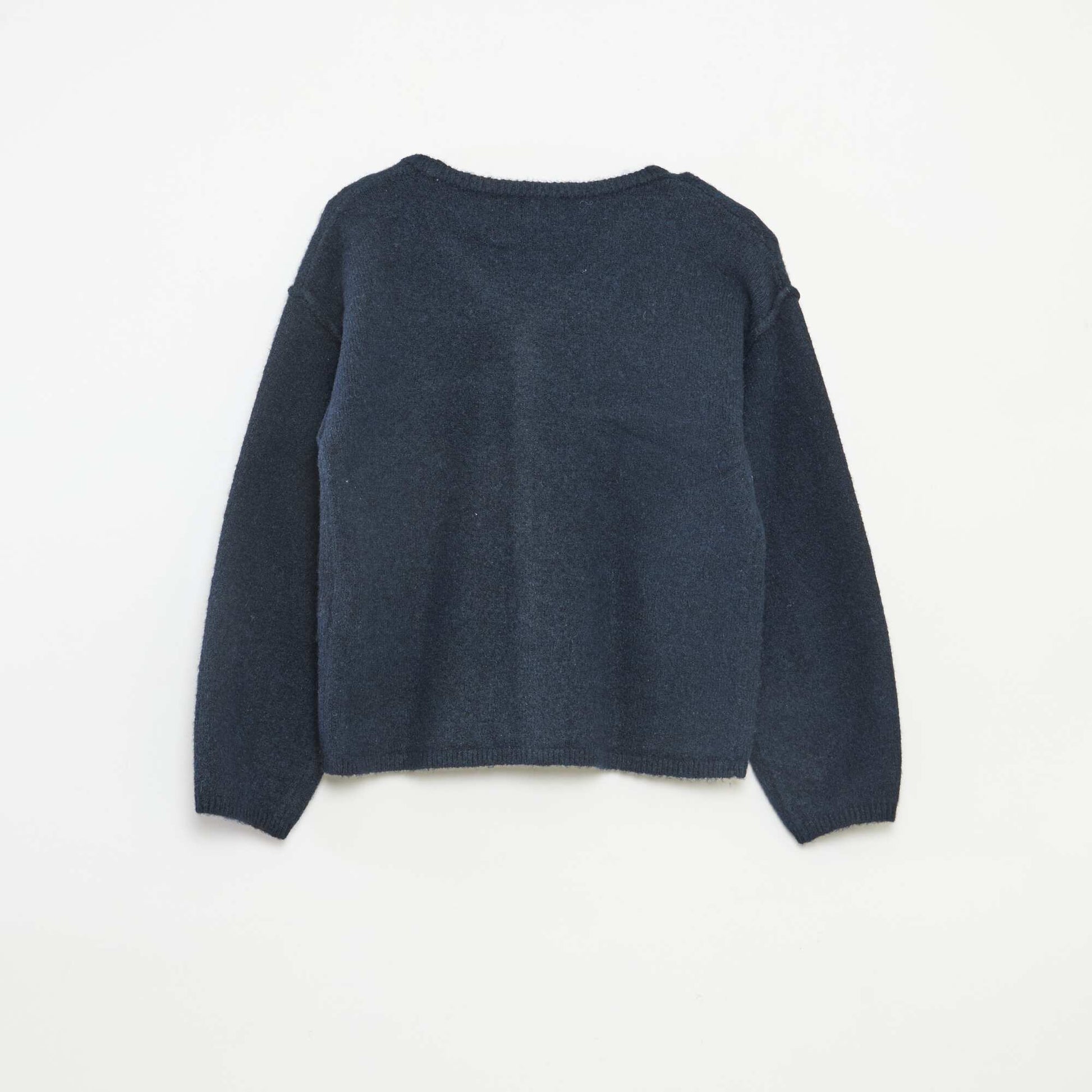 Gilet loose col V uni BLEU