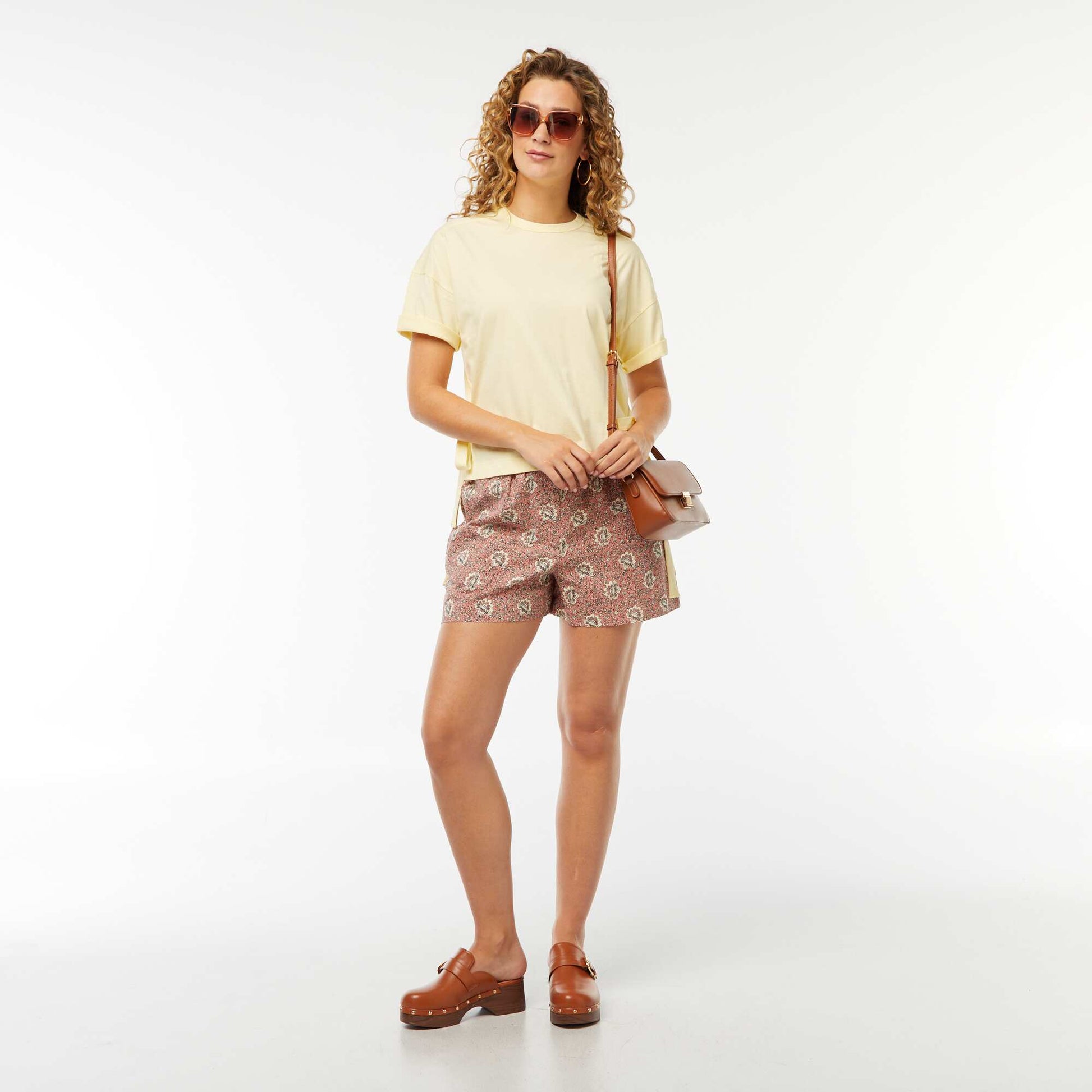 Tee-shirt large avec noeuds JAUNE