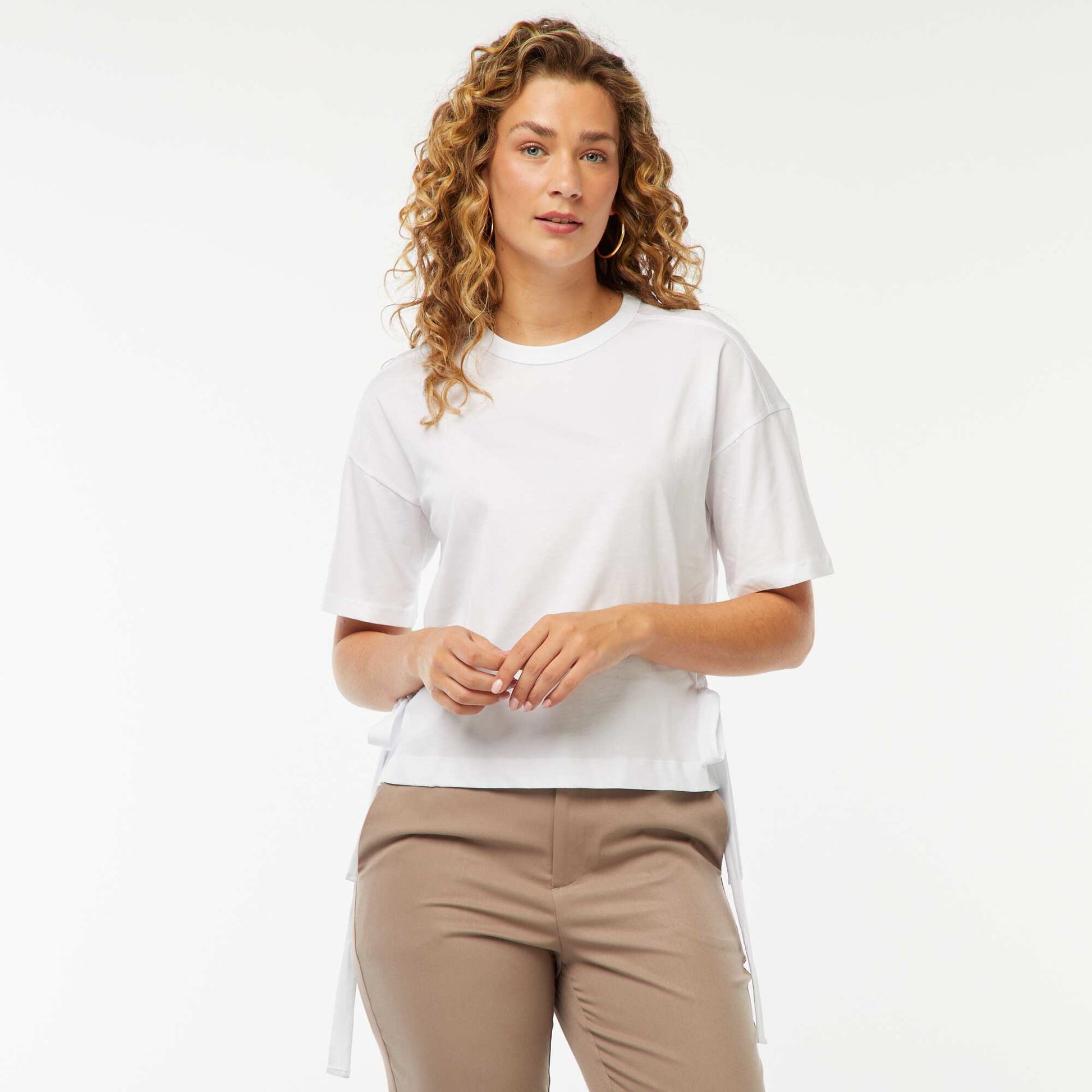 Tee-shirt large avec noeuds BLANC