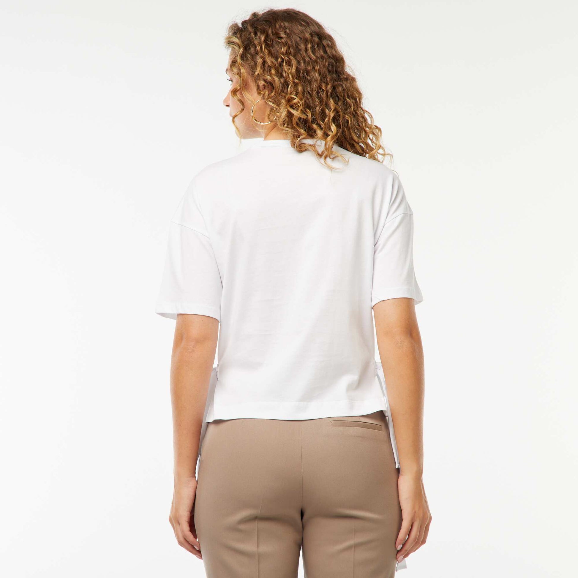 Tee-shirt large avec noeuds BLANC