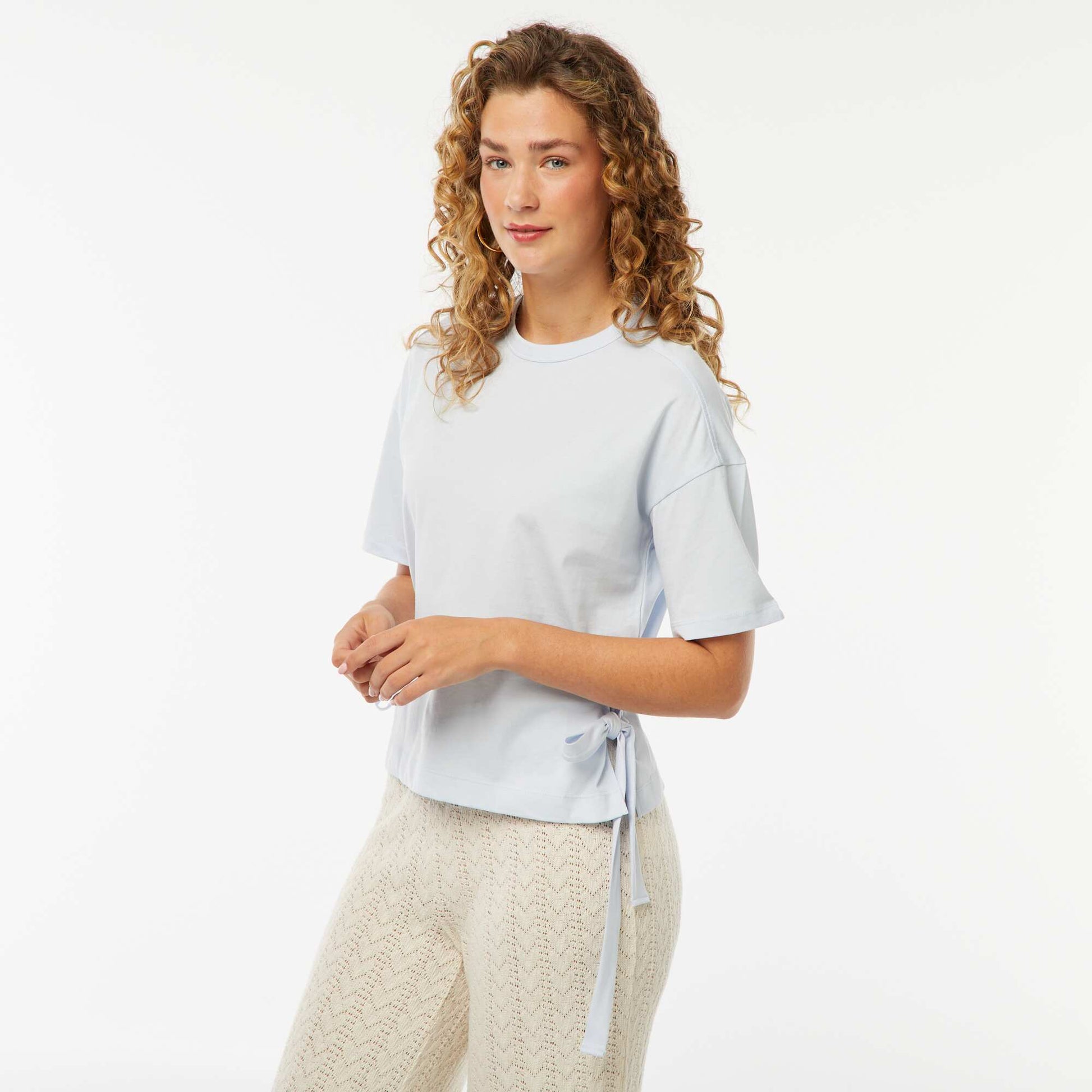Tee-shirt large avec noeuds BLEU