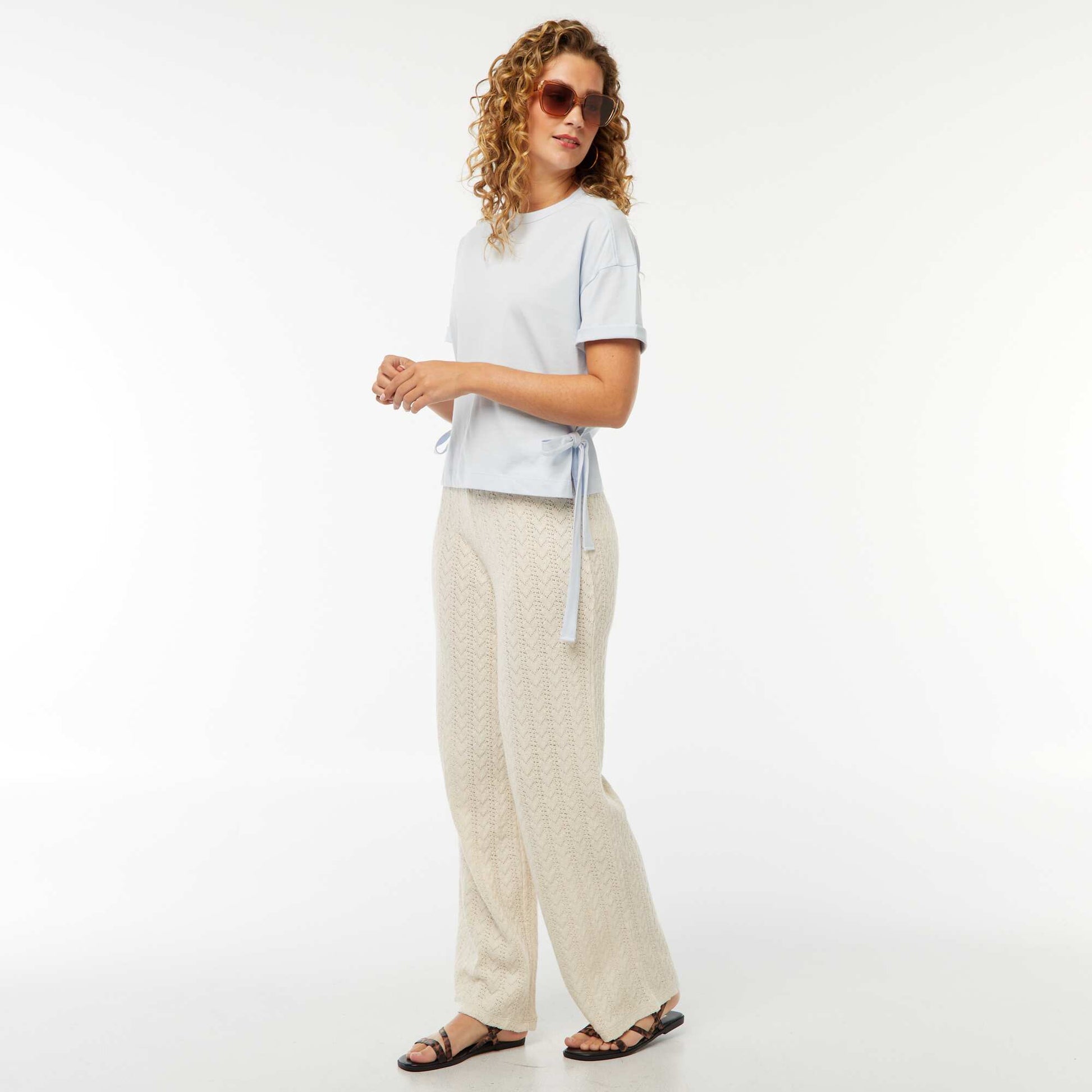 Tee-shirt large avec noeuds BLEU
