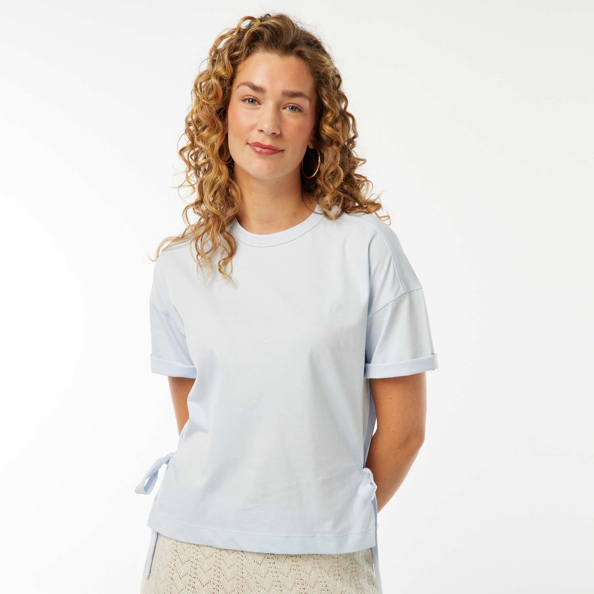 Tee-shirt large avec noeuds BLEU