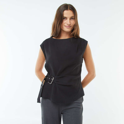 Blouse large avec boucle intégrée NOIR