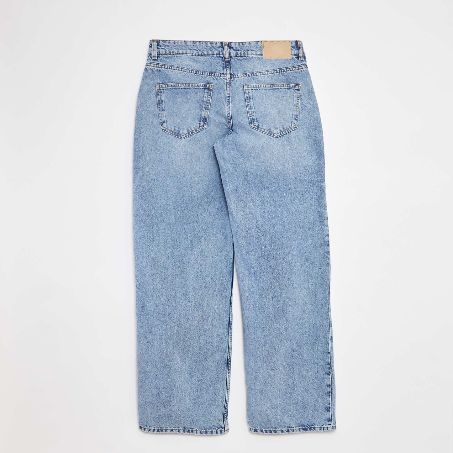 Jean large taille haute à 5 poches BLEU