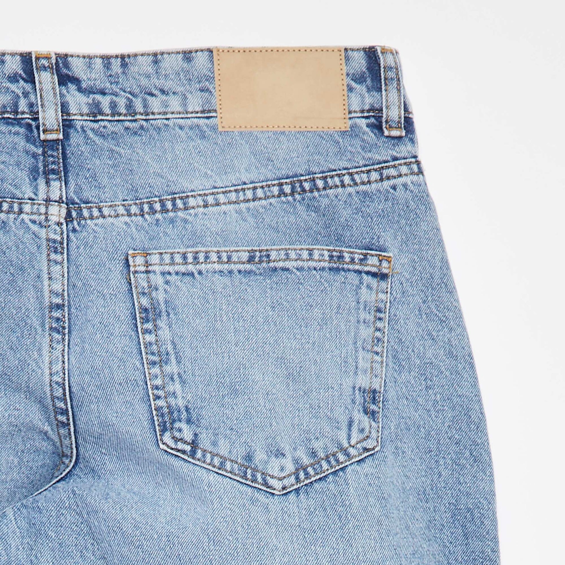 Jean large taille haute à 5 poches BLEU