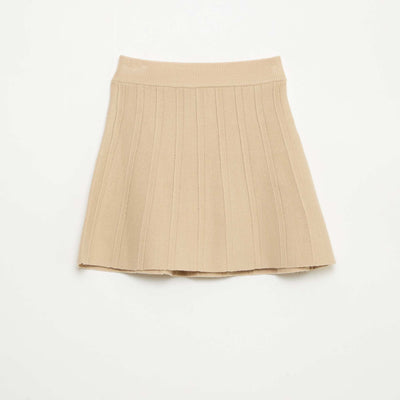 Jupe courte en maille BEIGE