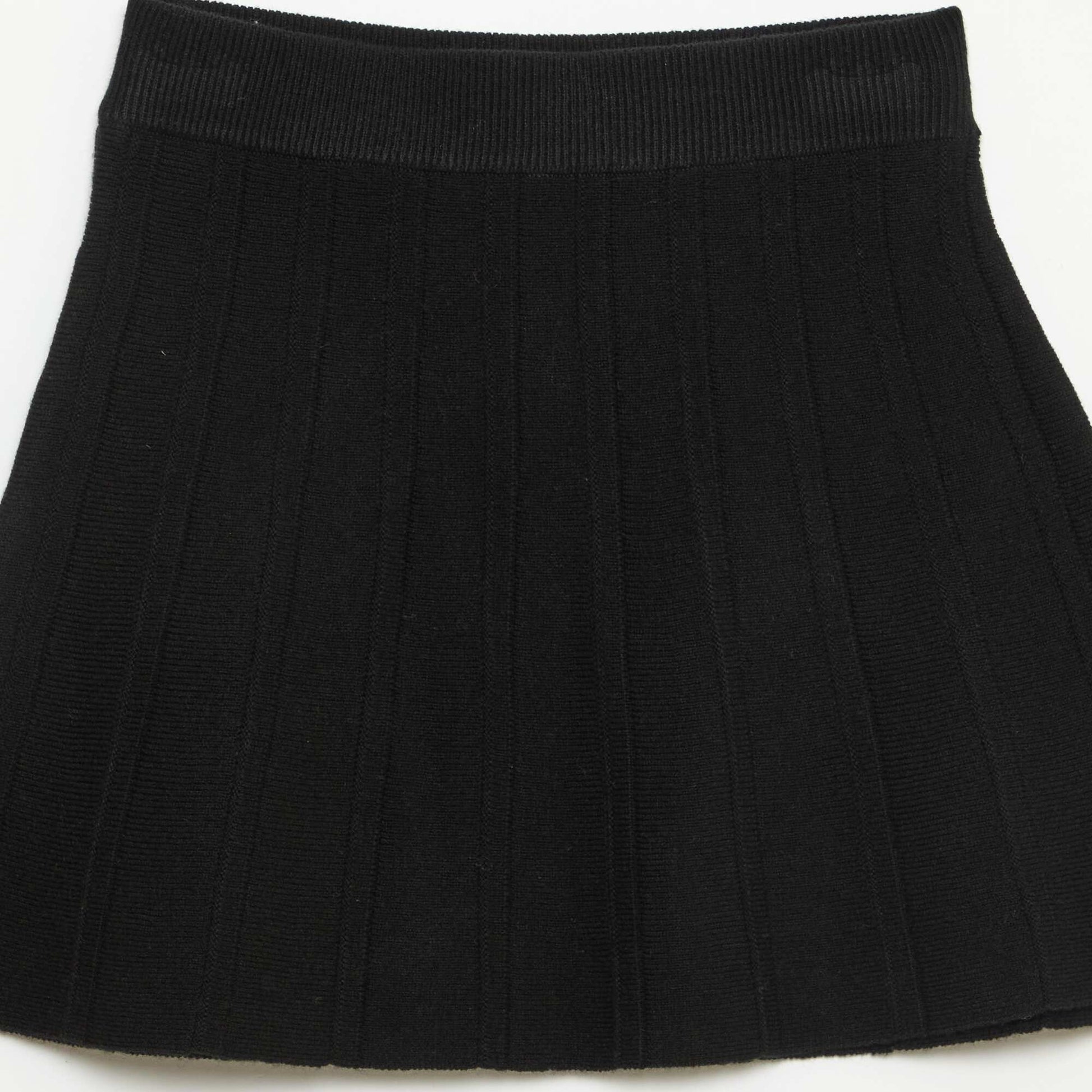 Jupe courte en maille NOIR