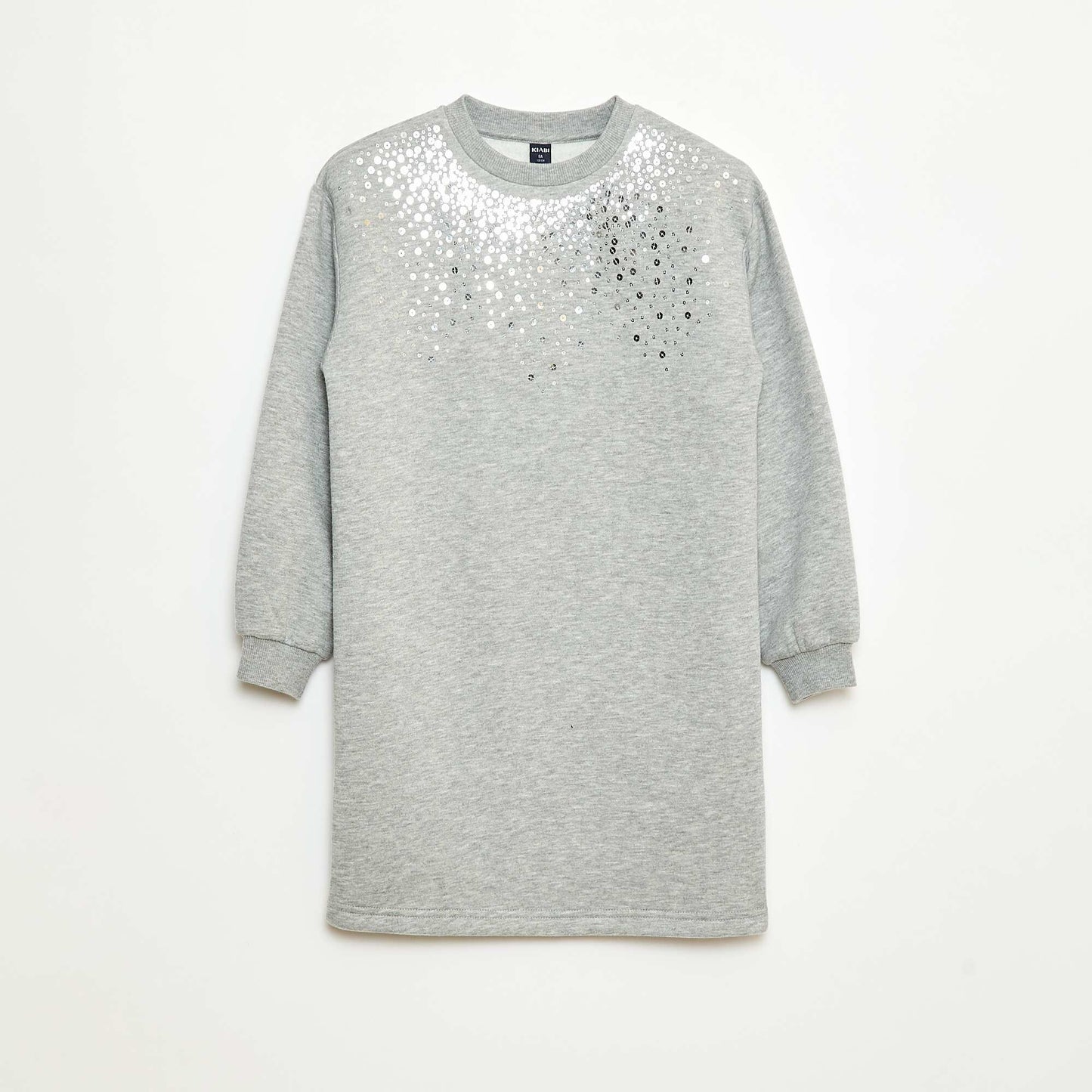 Robe en molleton avec animation sequins pailletés GRIS