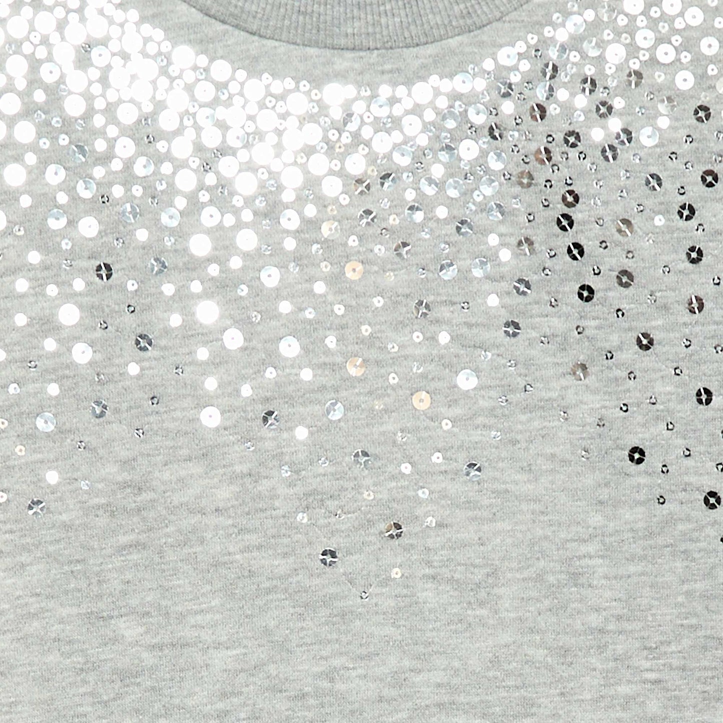 Robe en molleton avec animation sequins pailletés GRIS