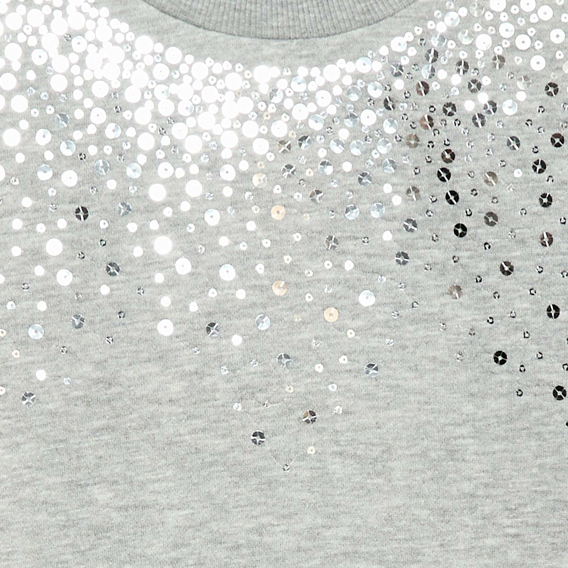 Robe en molleton avec animation sequins pailletés GRIS