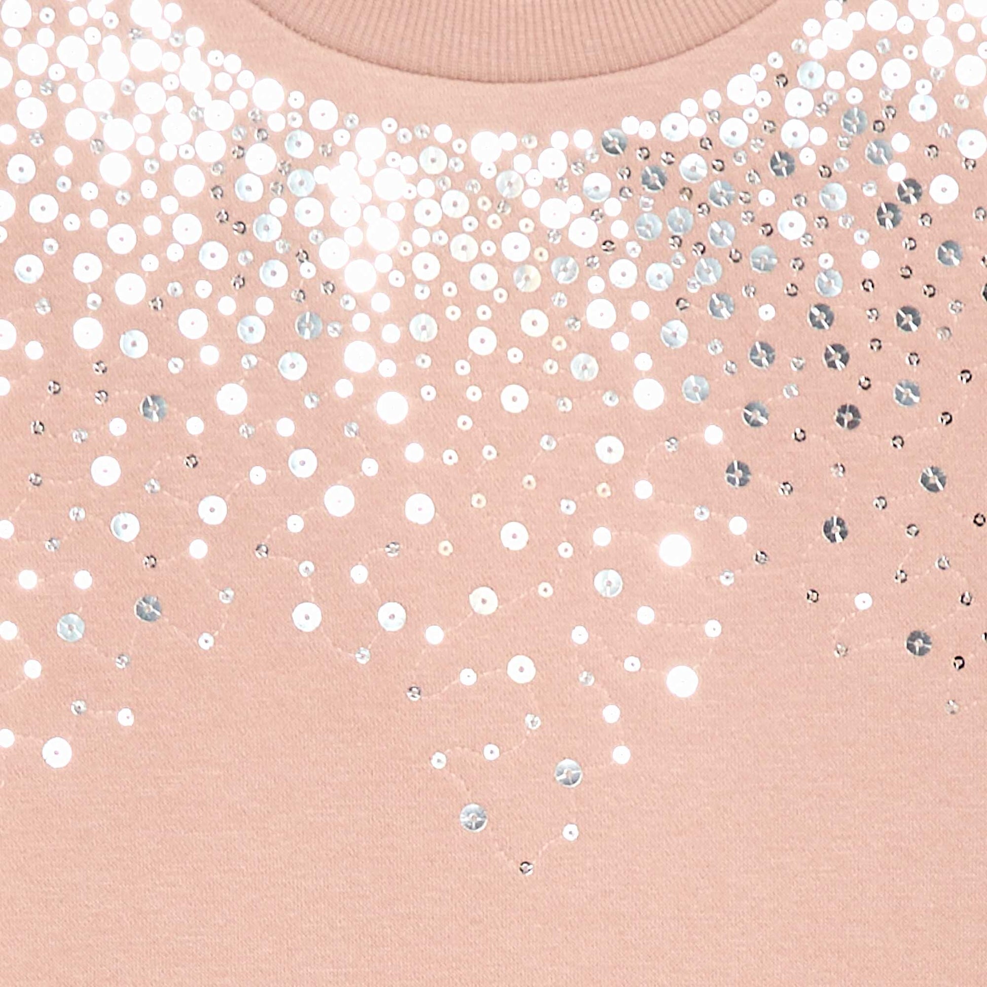Robe en molleton avec animation sequins pailletés ROSE