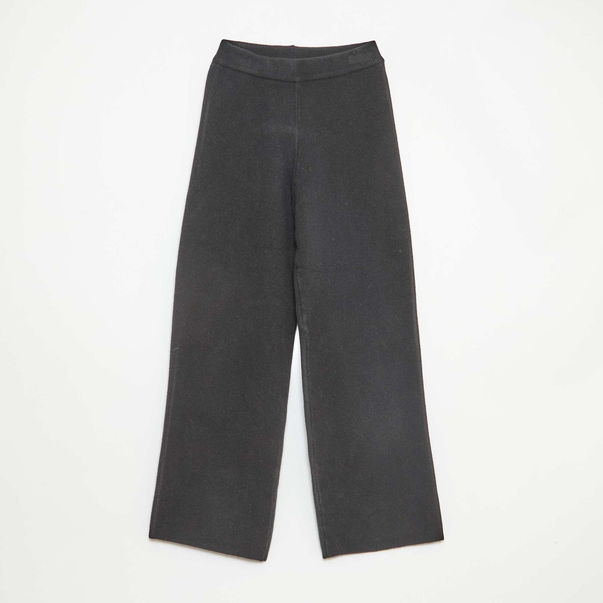 Pantalon wide leg en tricot NOIR