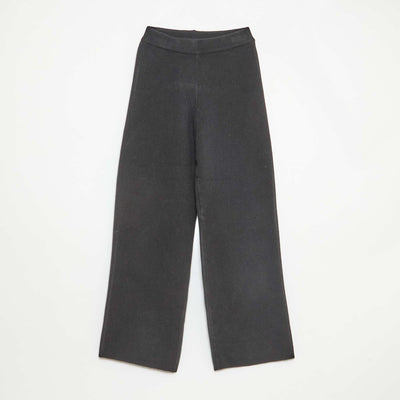 Pantalon wide leg en tricot NOIR