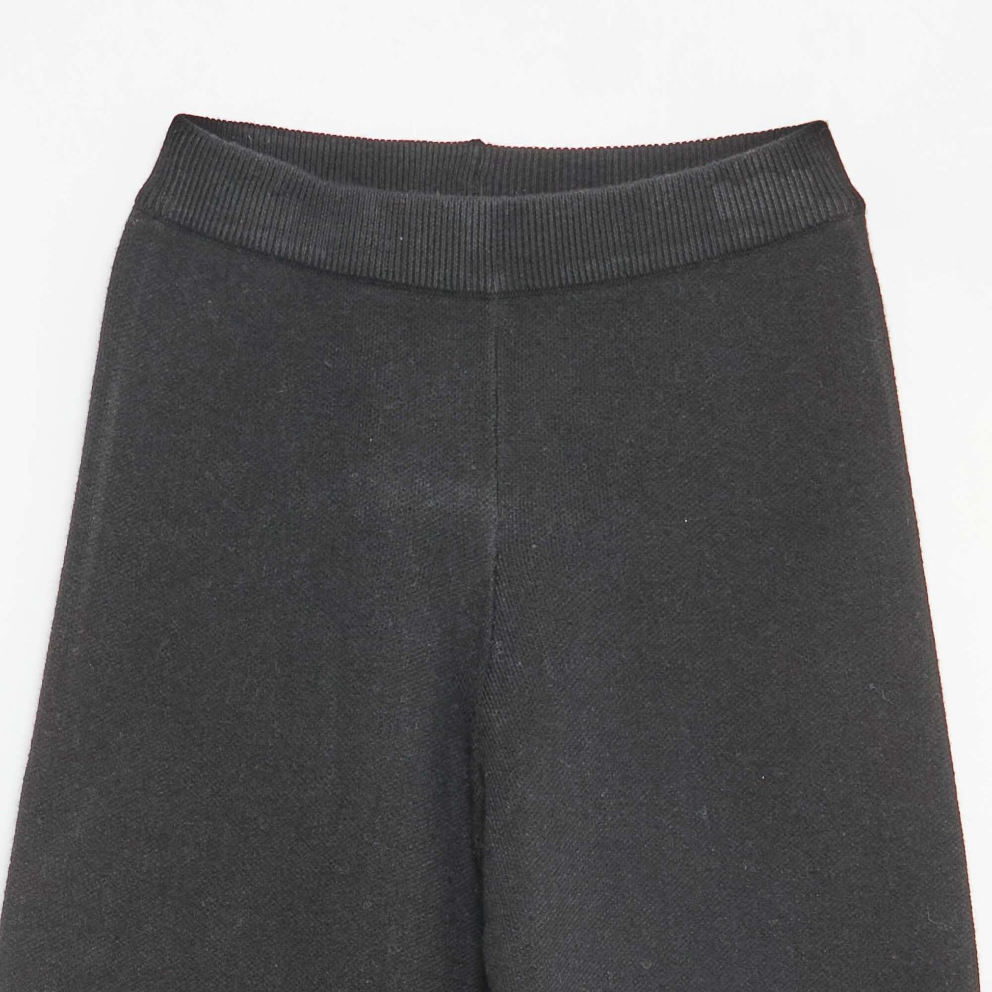 Pantalon wide leg en tricot NOIR