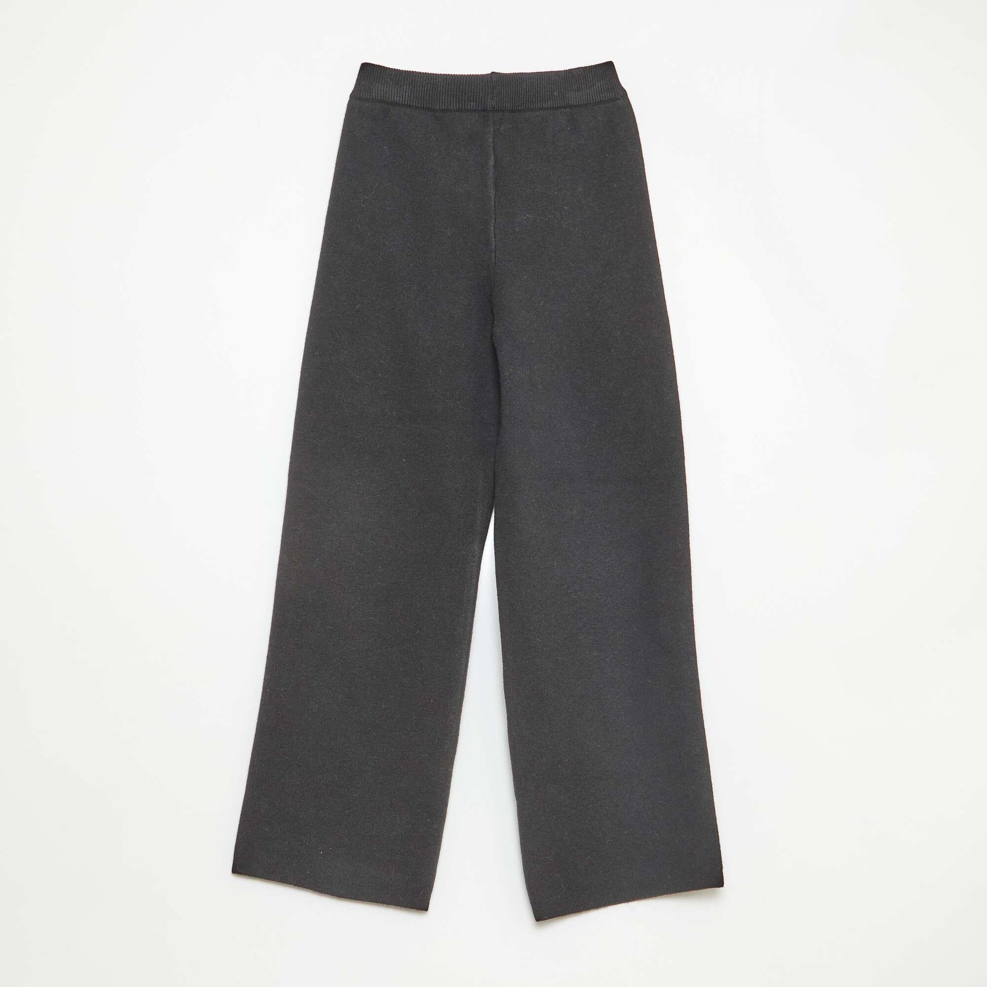 Pantalon wide leg en tricot NOIR