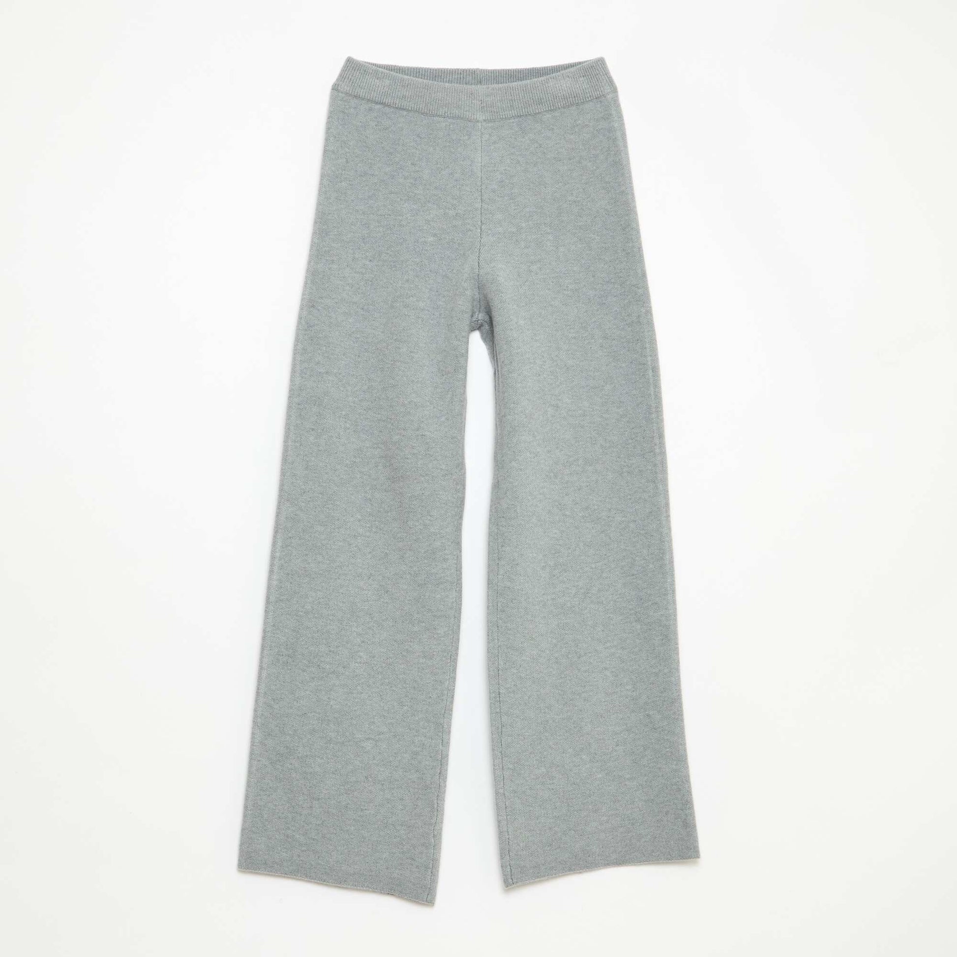 Pantalon wide leg en tricot GRIS