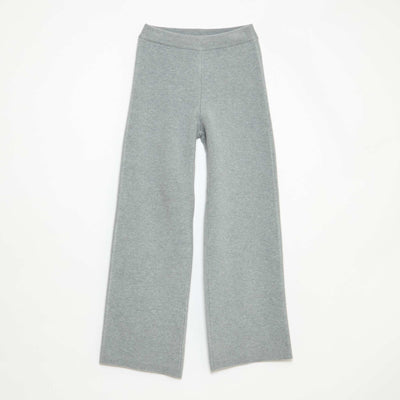 Pantalon wide leg en tricot GRIS