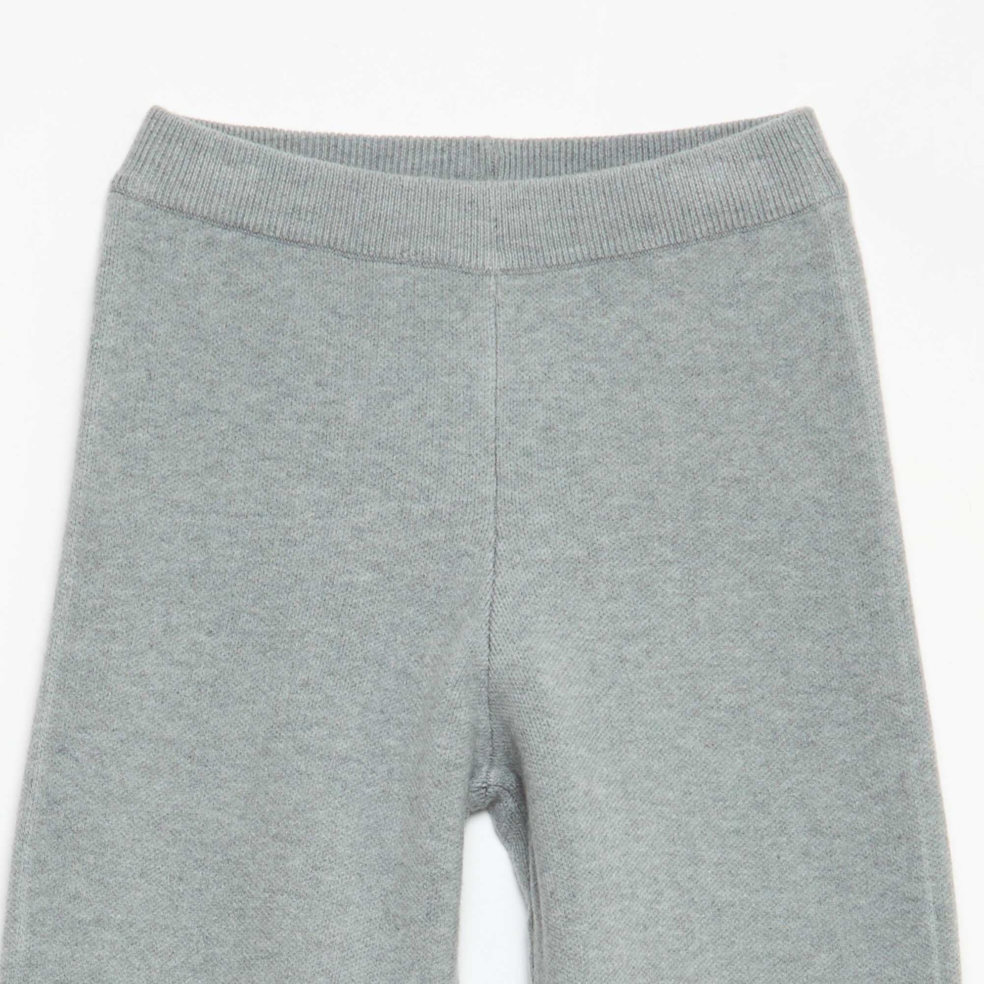 Pantalon wide leg en tricot GRIS