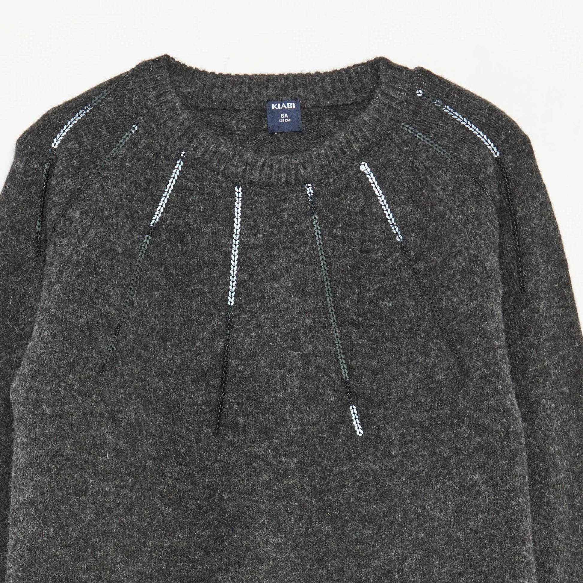 Robe mi-longue en maille avec sequins GRIS