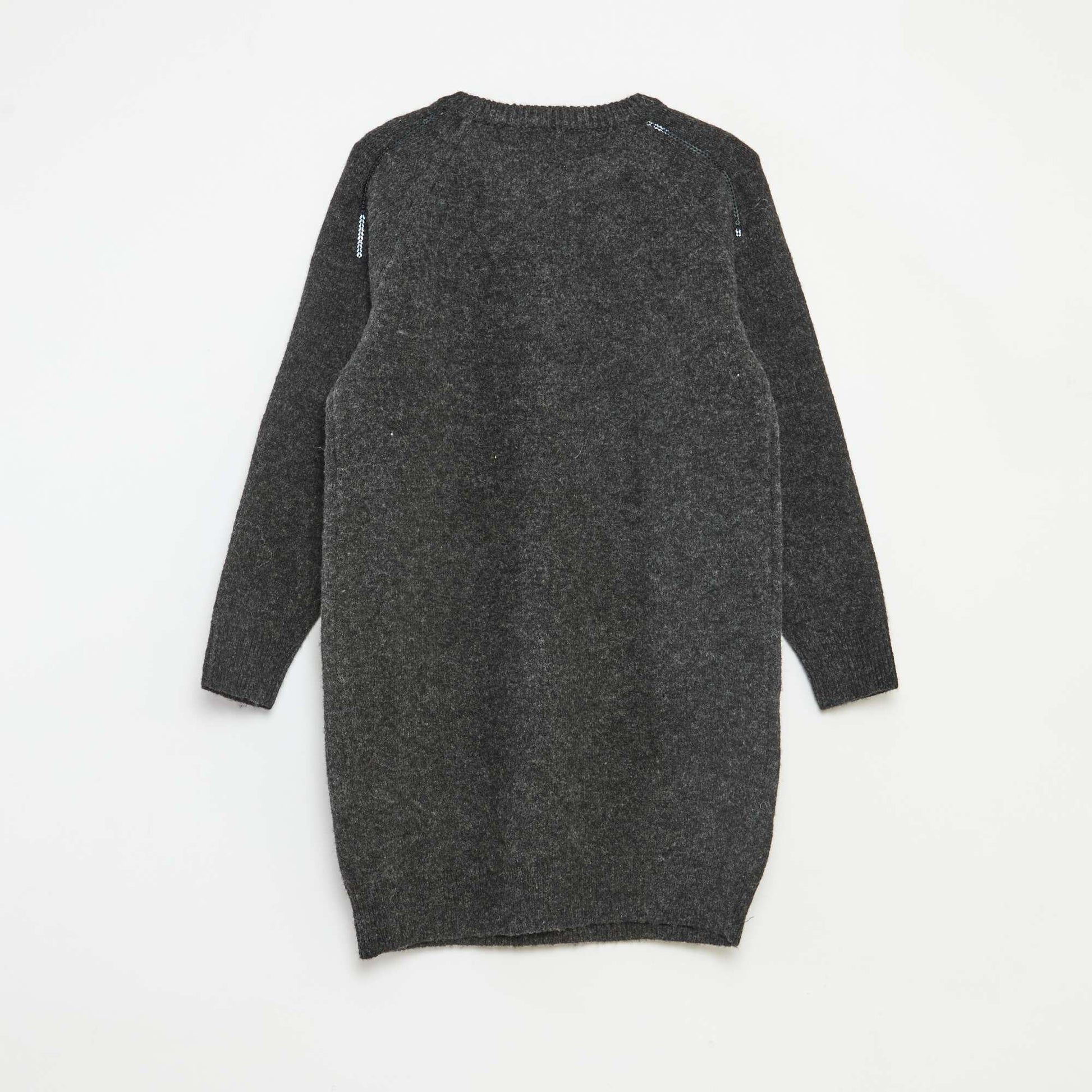 Robe mi-longue en maille avec sequins GRIS
